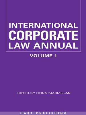 cover image of International Corporate Law, Volume 1